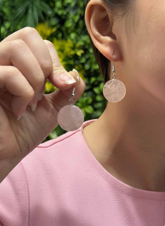 Rose Quartz Drop Earrings - Love Blush