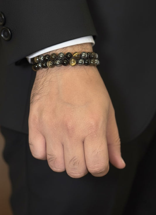 black gold cosmic beads bracelet