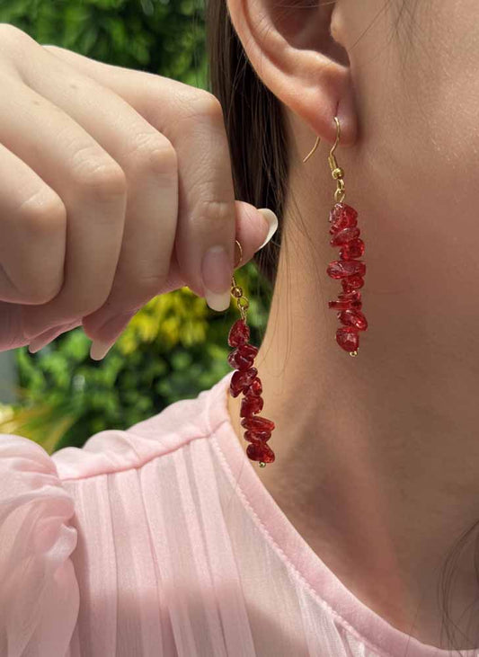 Fierce Flame – Red Jasper Drop Earrings