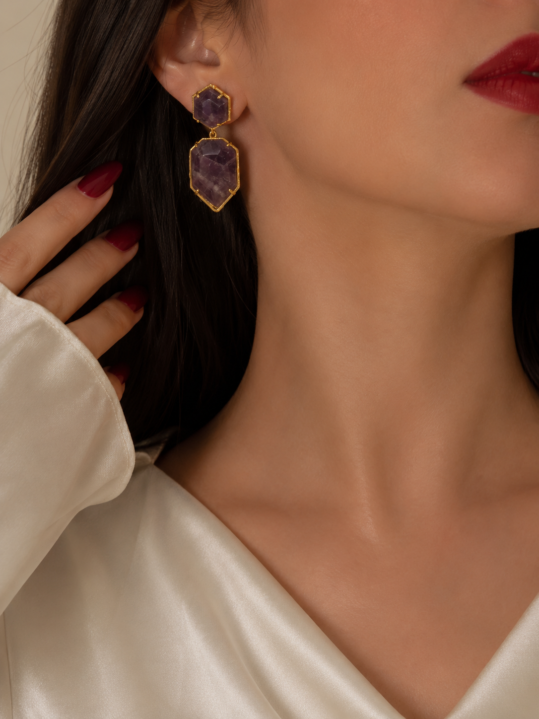 Amethyst Royale Prism Earrings