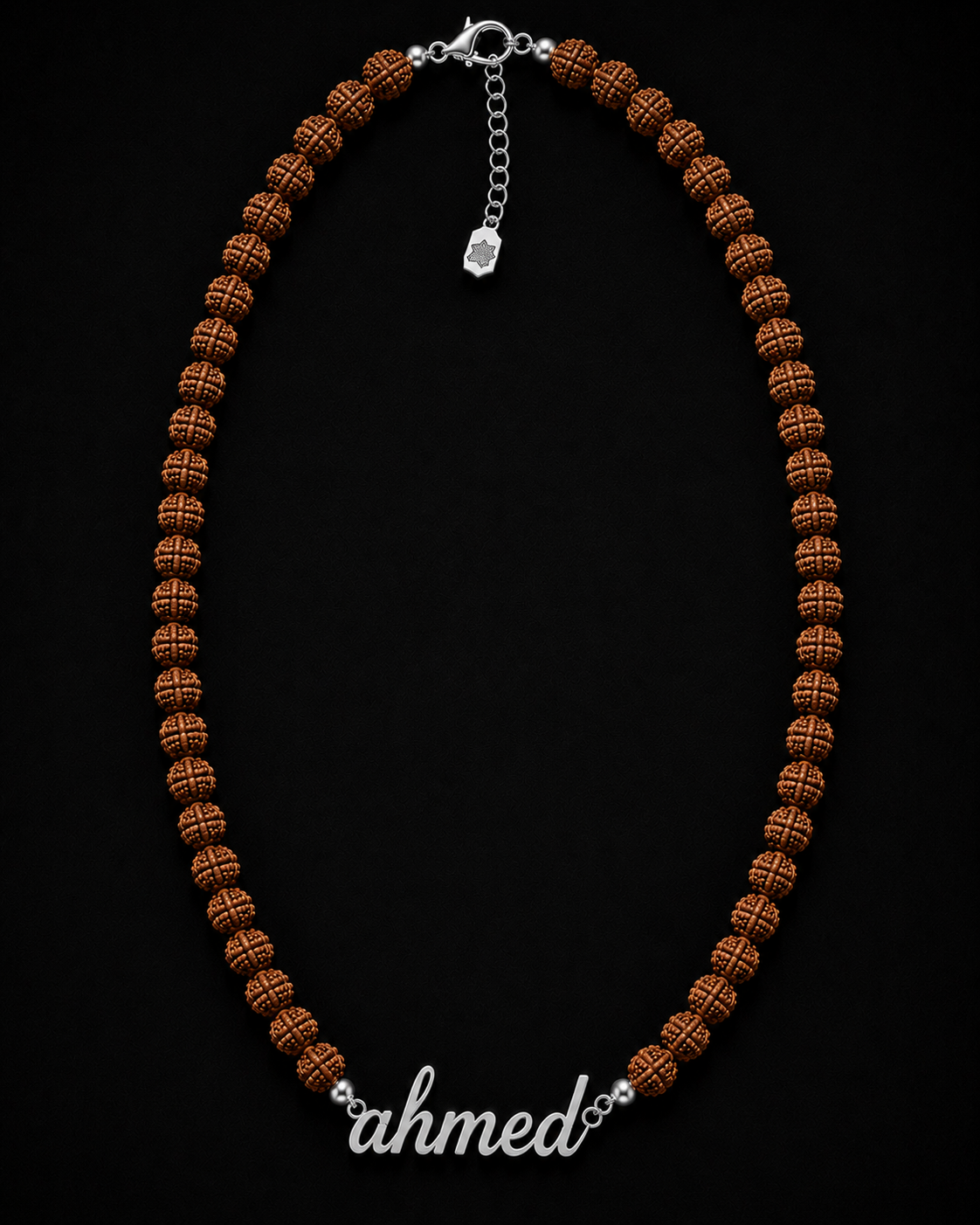 Rudraksha Custom Name Necklace for Men