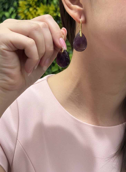 Amethyst Teardrop Earrings - Mystic Drops