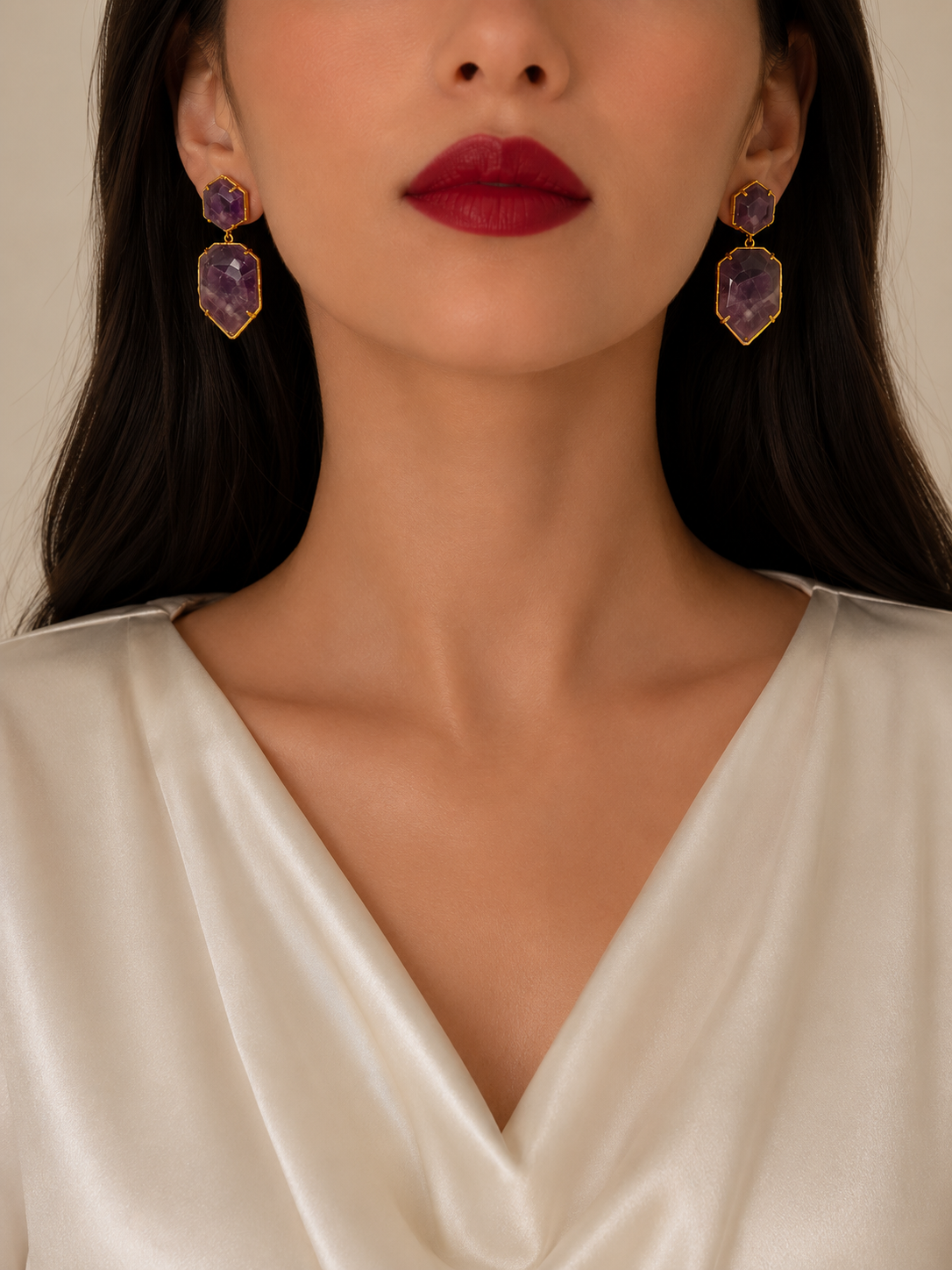 Amethyst Royale Prism Earrings
