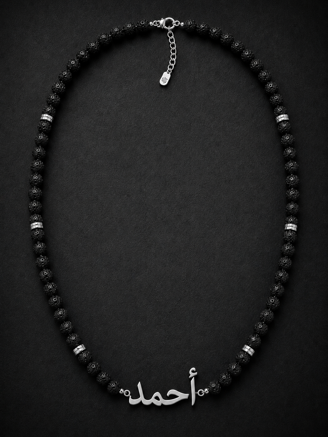 Black Lava Custom Name Necklace for Men