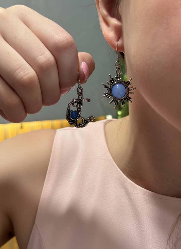 Blue Chalcedony Earrings – Soothing Glow & Serene Charm