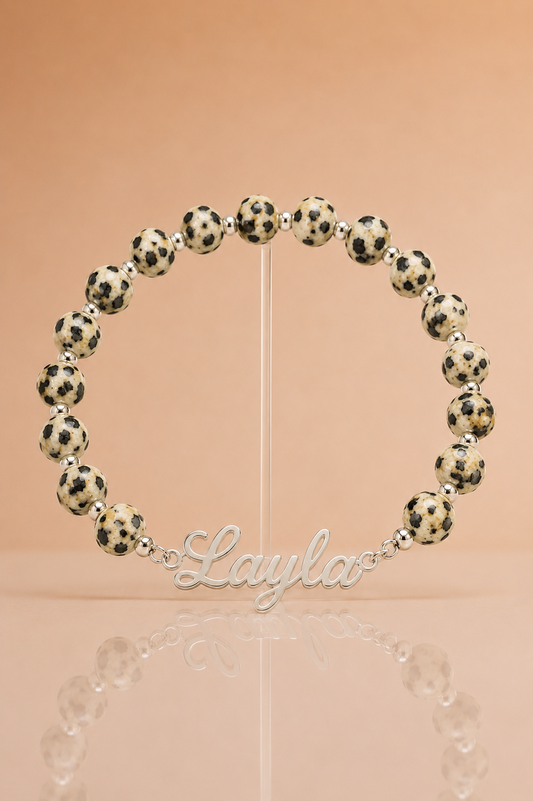Dalmatian Jasper on Jewelery prop
