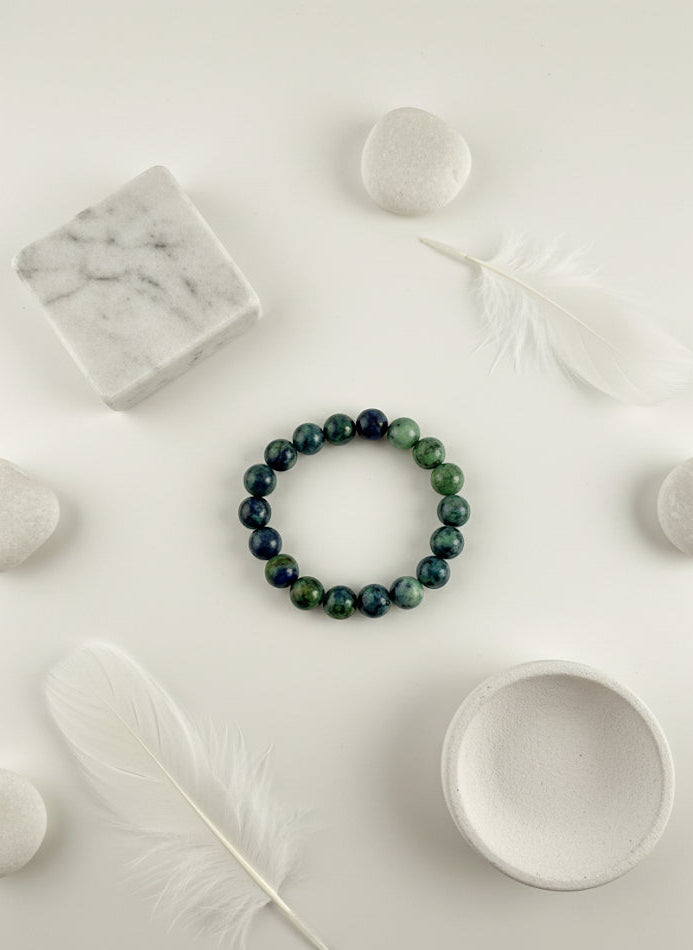 mens azurite malachite beads