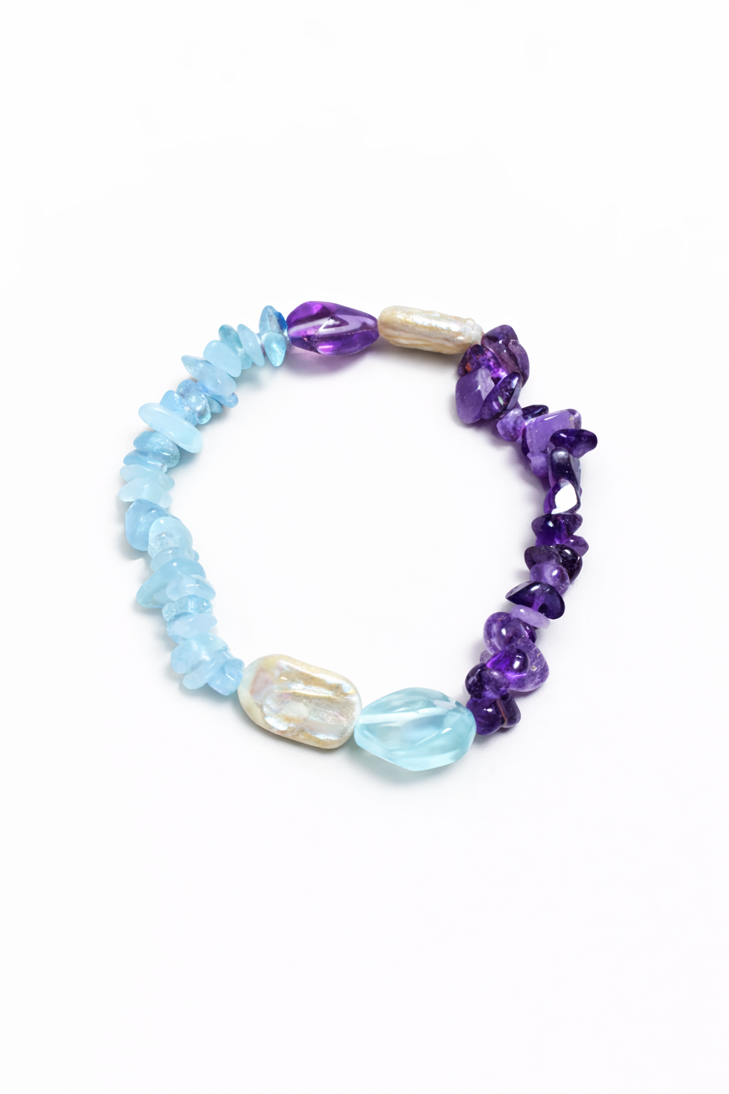Aquamarine & Amethyst Pearl Bracelet– Inner Peace