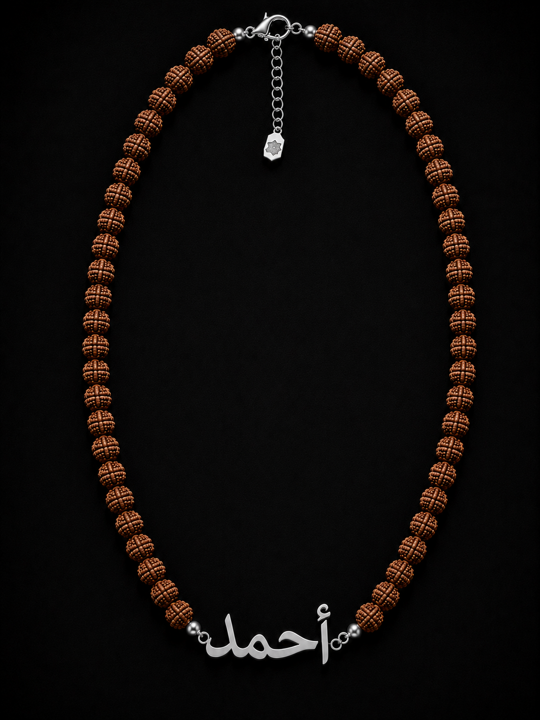 Rudraksha Custom Name Necklace for Men