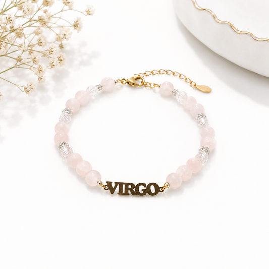 Bracelet with 'Virgo' charm on a white background