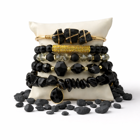 Black Tourmaline & Onyx Bracelet – Grounded Protection & Strong Presence