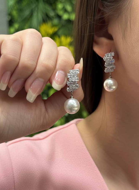 Lunar Radiance Pearl Earrings - Pearl Bloom