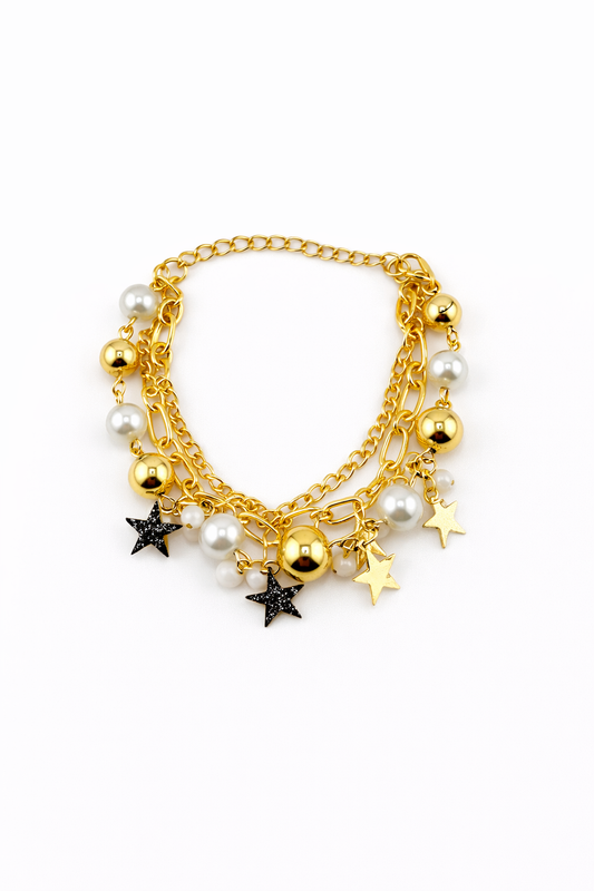 Freshwater Pearl & Gold-Tone Star Charm Mental Clarity Bracelet Set
