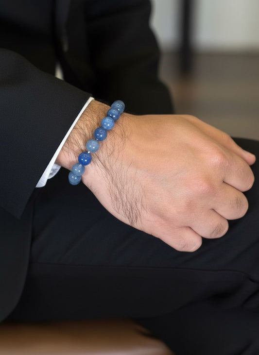 blue aventurine mens bracelet