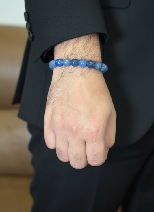 natural blue stone bracelet for men