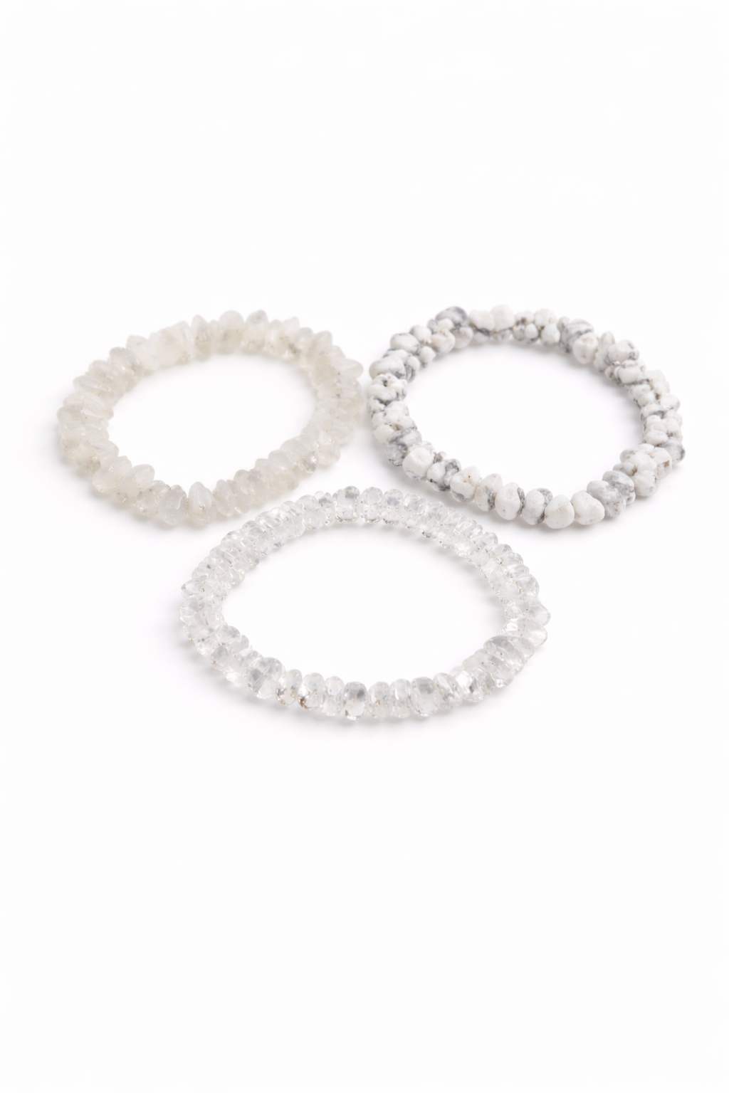 White Howlite & Clear Quartz Bracelet – Calm & Clarity