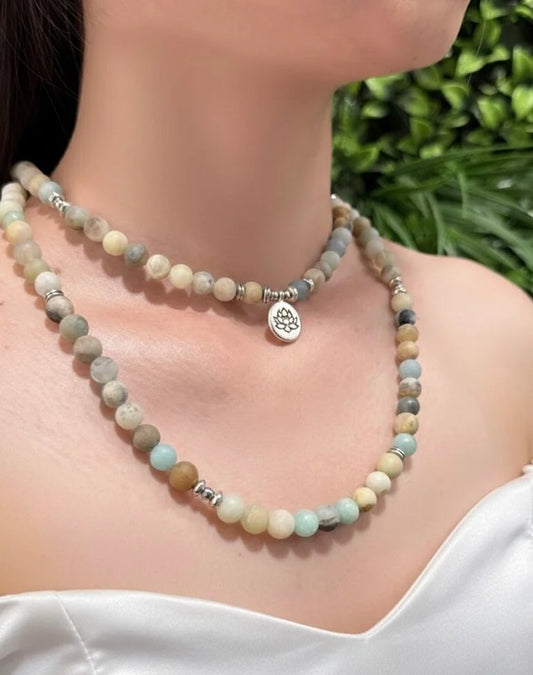 Amazonite, African Turquoise, Jasper & Lava Stone Necklace – Grounded Strength & Natural Energy