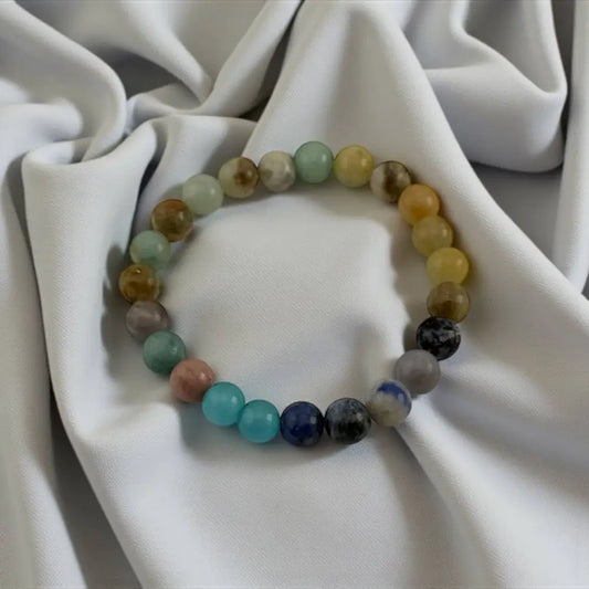 Amazonite, Aquamarine, Sodalite, Yellow Jade, Morganite, Labradorite & Aventurine Bracelet – Healing Flow & Natural Harmony