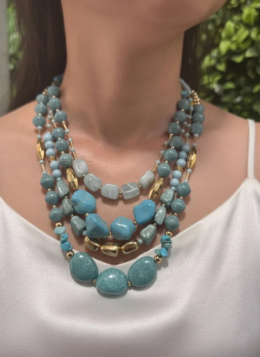 Amazonite & Blue Jade Necklace – Calm Spirit, Strength & Soothing Energy