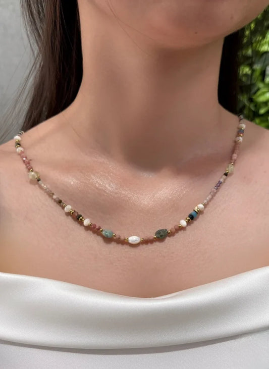 Amazonite, Red Jasper, Citrine & Aventurine Necklace – Abundance, Energy & Balance