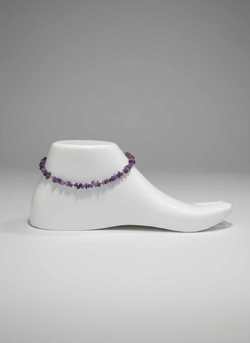 Amethyst Anklet Bracelet – Raw Purple & Crystal Amethyst Anklets for Spiritual Balance