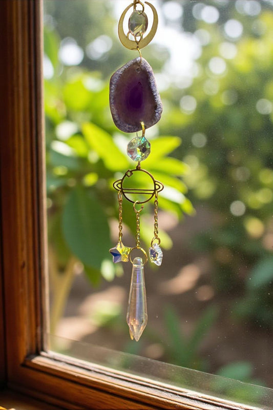 Amethyst Stone Wall Dreamcatcher – Healing Wall Hanging Dreamcatcher with Amethyst