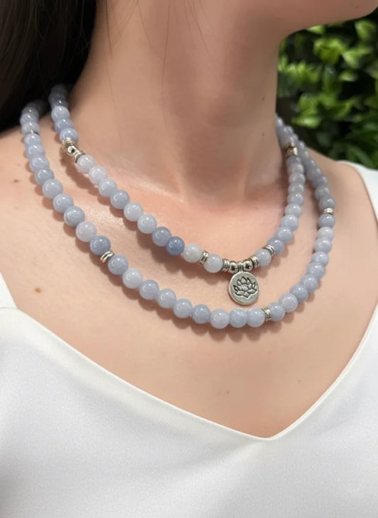 Angelite, Blue Aventurine & Amazonite Necklace – Soothing Spirit & Serene Harmony