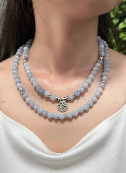 Angelite, Blue Aventurine & Amazonite Necklace – Soothing Spirit & Serene Harmony