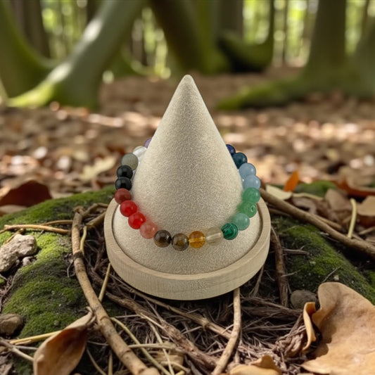 Red Jasper, Carnelian, Citrine, Green Aventurine, Sodalite, Amethyst & Clear Quartz Bracelet – Vibrant Chakra Balance & Healing Energy