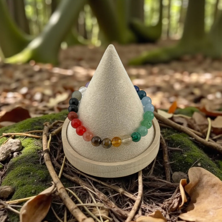 Red Jasper, Carnelian, Citrine, Green Aventurine, Sodalite, Amethyst & Clear Quartz Bracelet – Vibrant Chakra Balance & Healing Energy