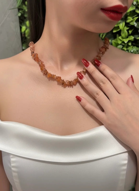 Carnelian Chip Necklace – Fiery Energy & Passionate Flow