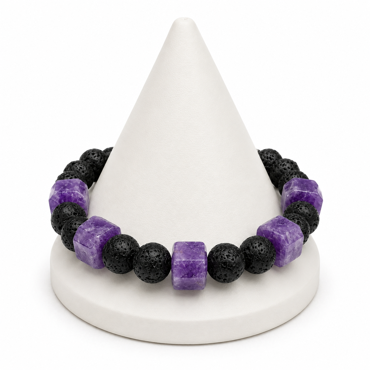 Amethyst & Lava Stone Protection Bracelet