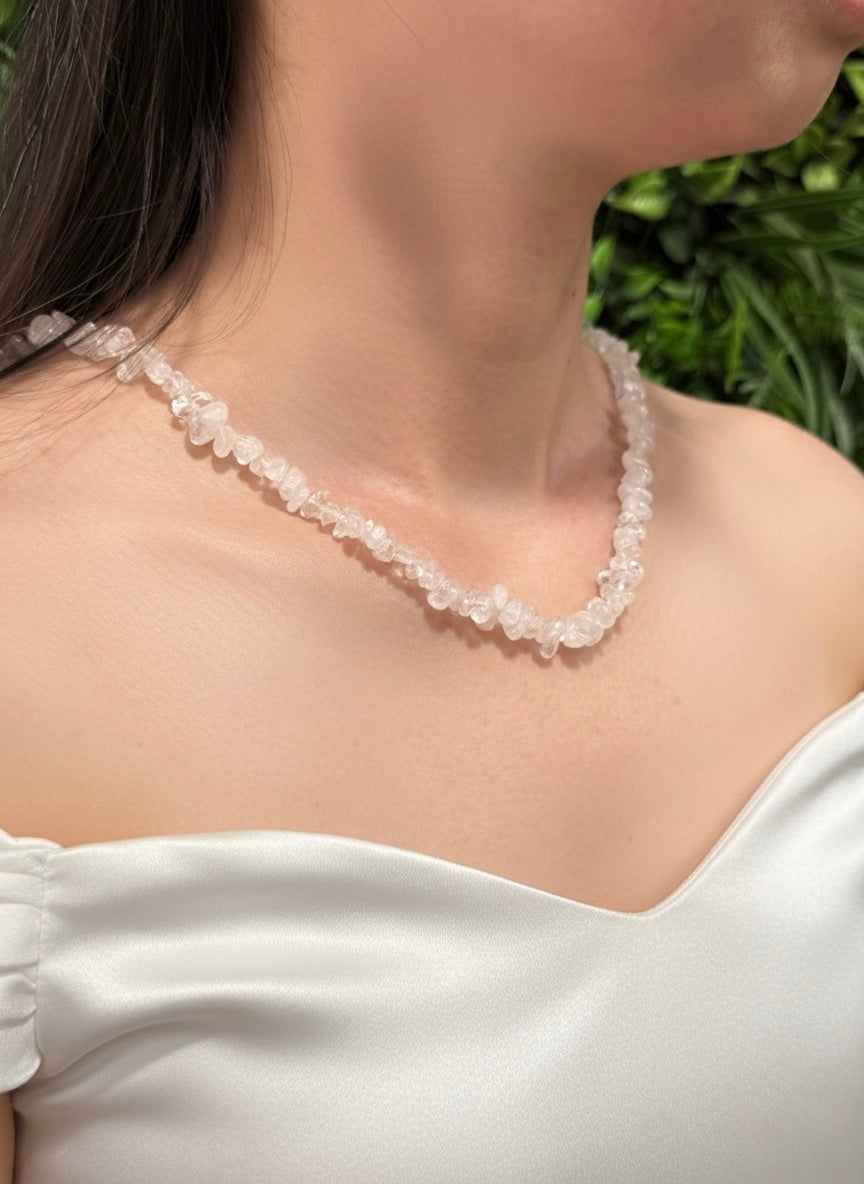 Rose Quartz Chip Necklace – Gentle Love & Compassionate Glow
