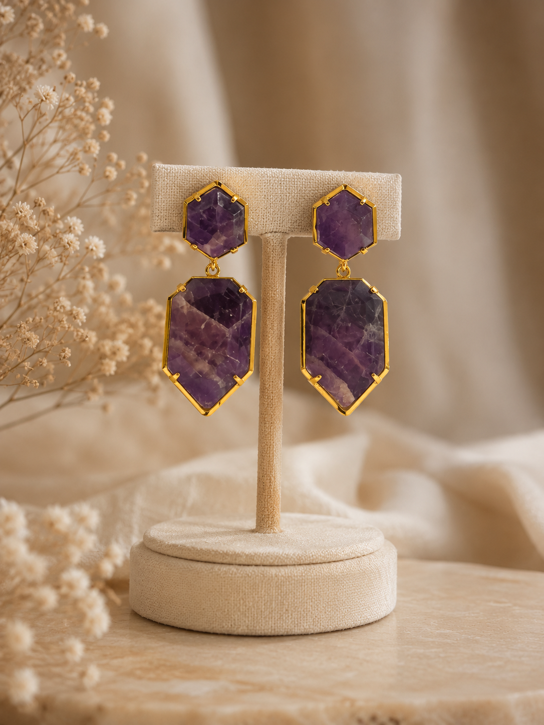 Amethyst Royale Prism Earrings