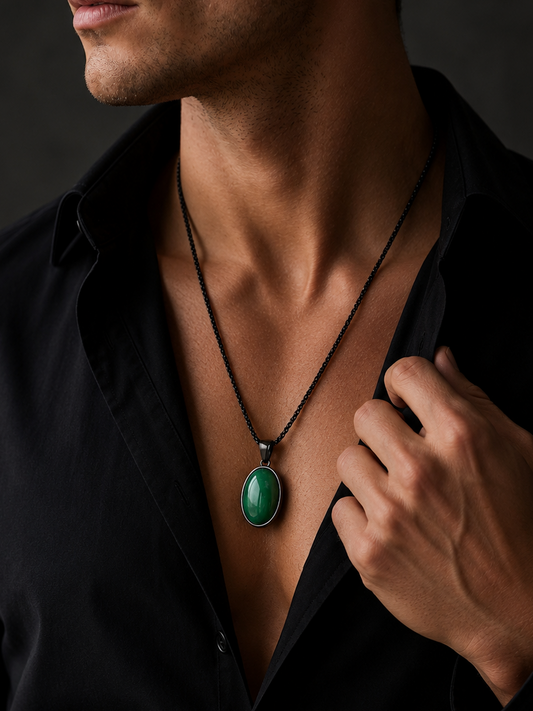 Green Aventurine Prosperity Men's Pendant Necklace