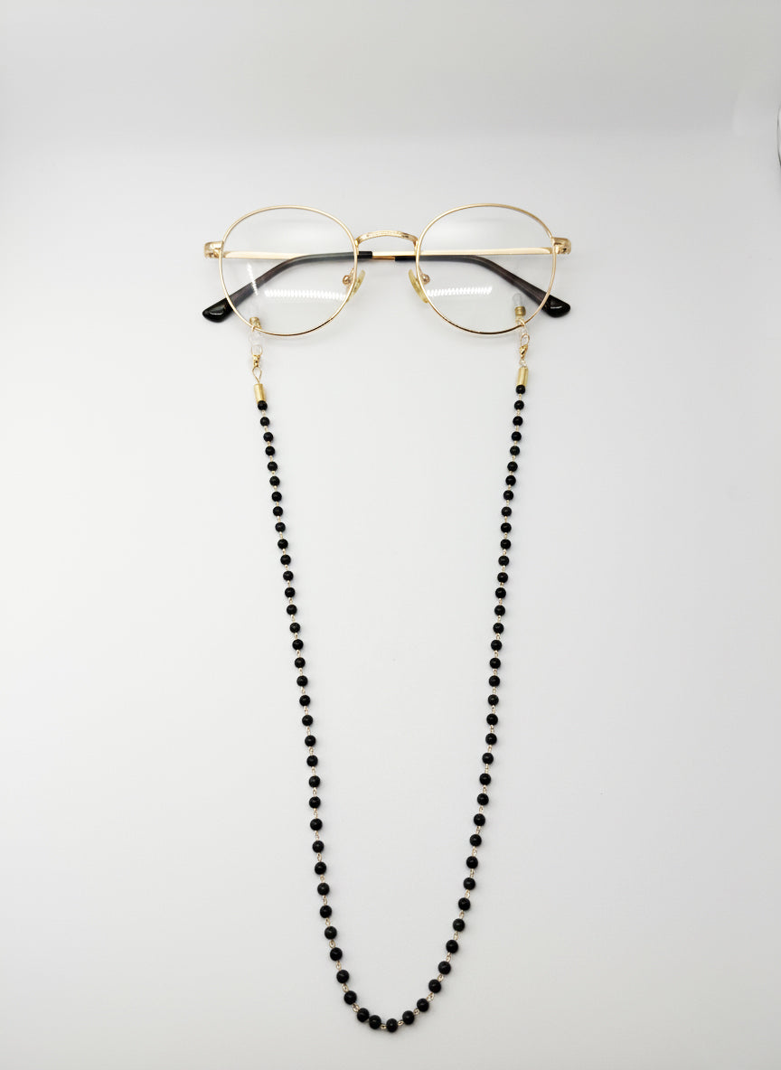 black onyx eyeglass chain