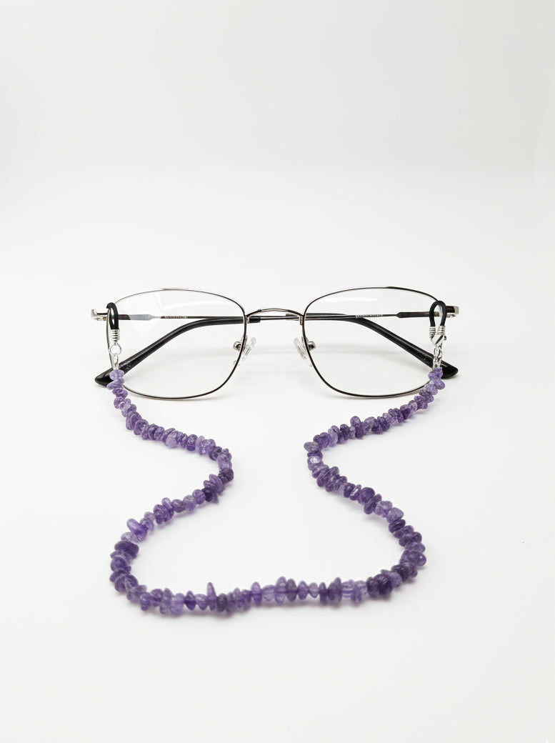 Purple gemstone glasses string strap