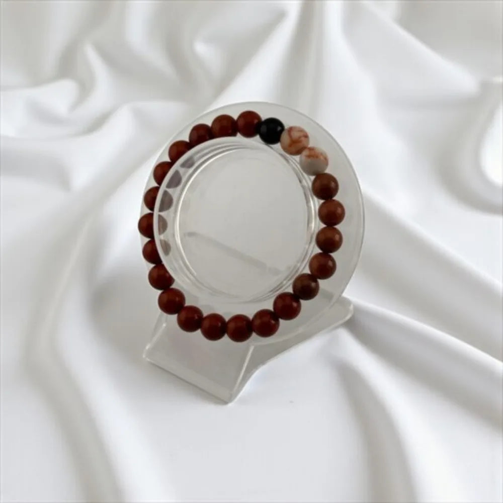 Goldstone, Red Jasper & Black Onyx Bracelet – Fiery Strength & Grounded Power