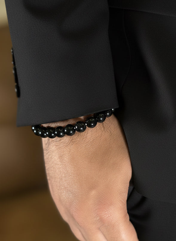 glossy black onyx beads