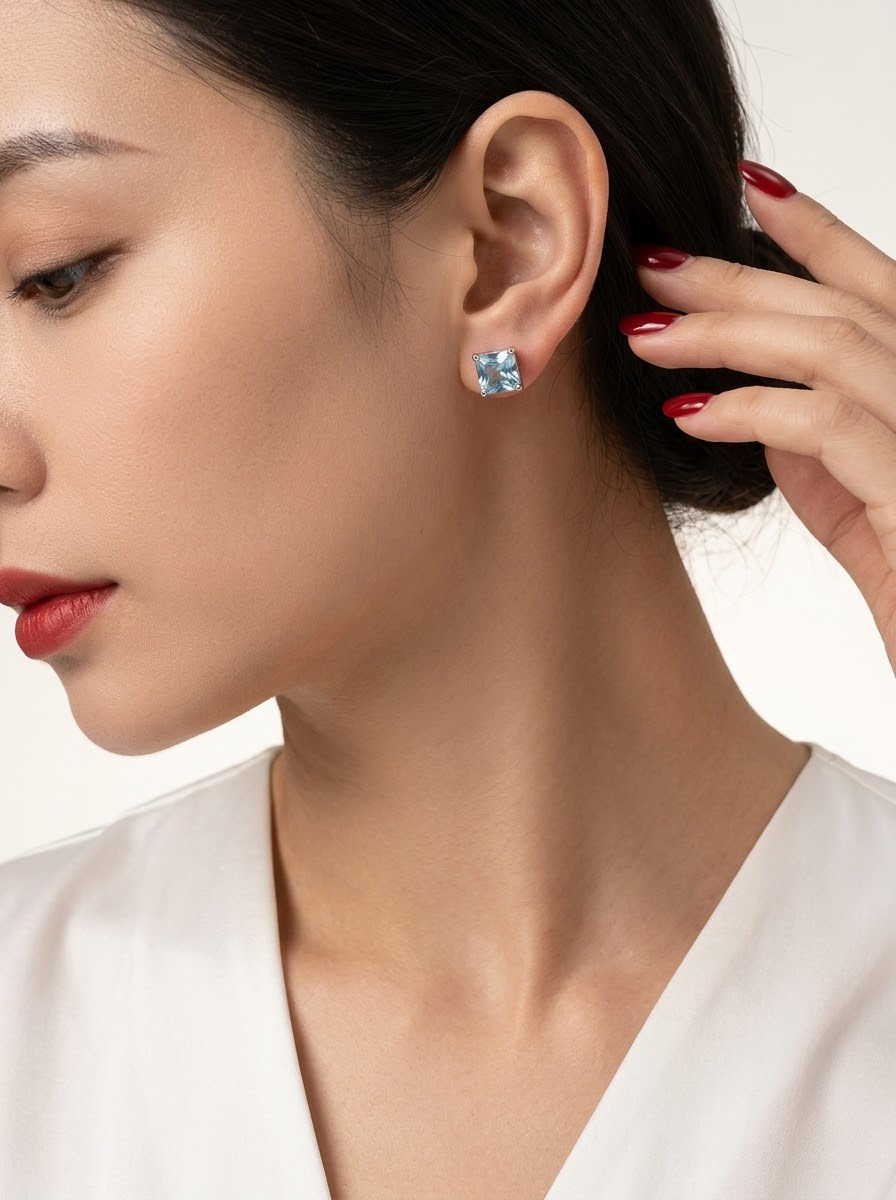 Blue Topaz 925 Sterling Silver Women’s Earrings