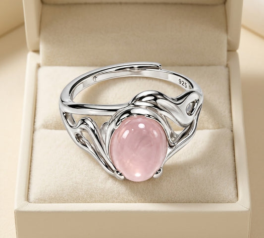 Rose Quartz 925 Sterling Silver Women’s Ring