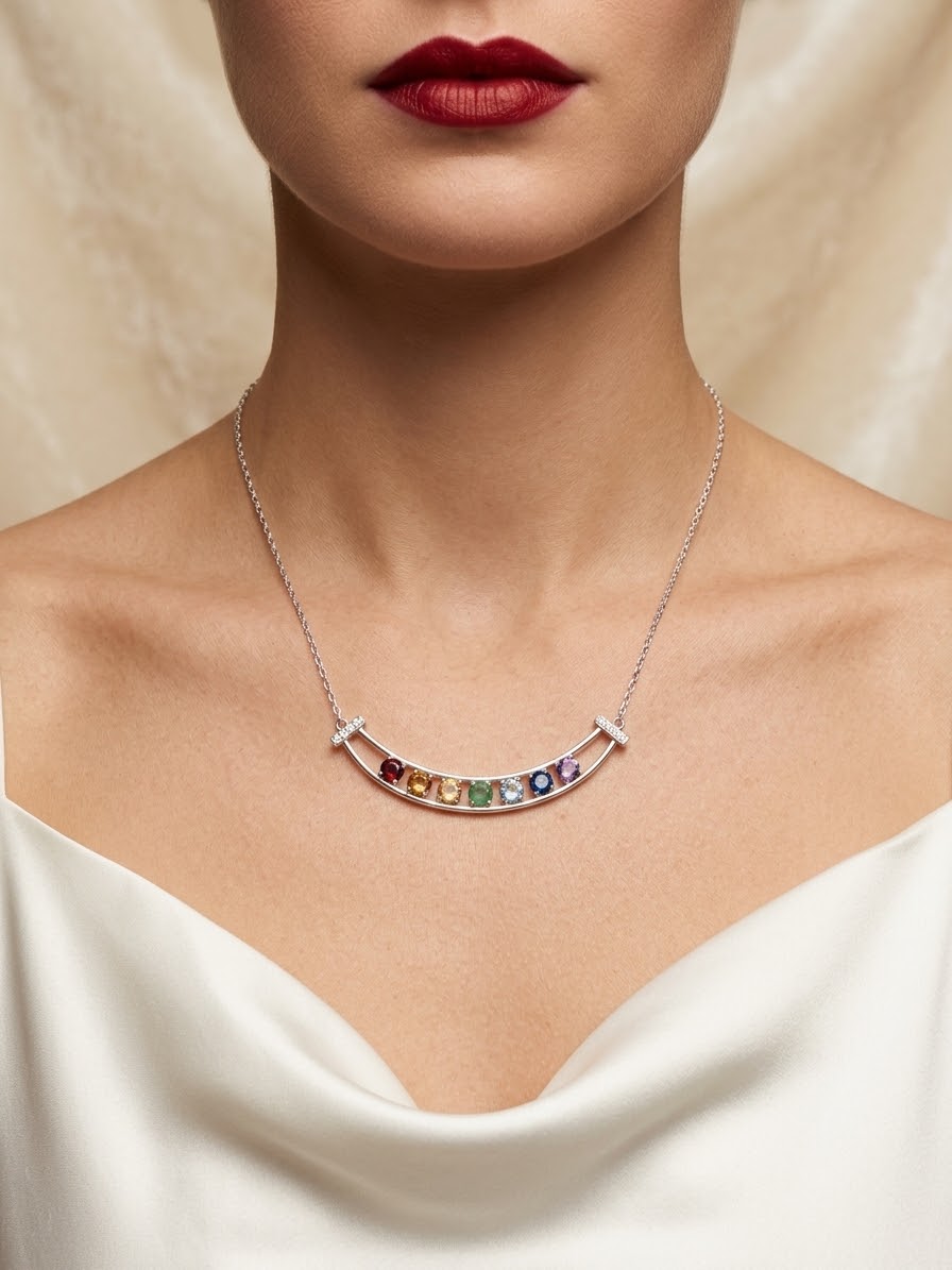 7 Chakra 925 Sterling Silver Women’s Necklace