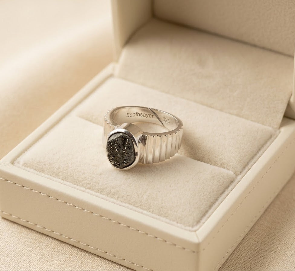 Pyrite 925 Sterling Silver Men’s Ring
