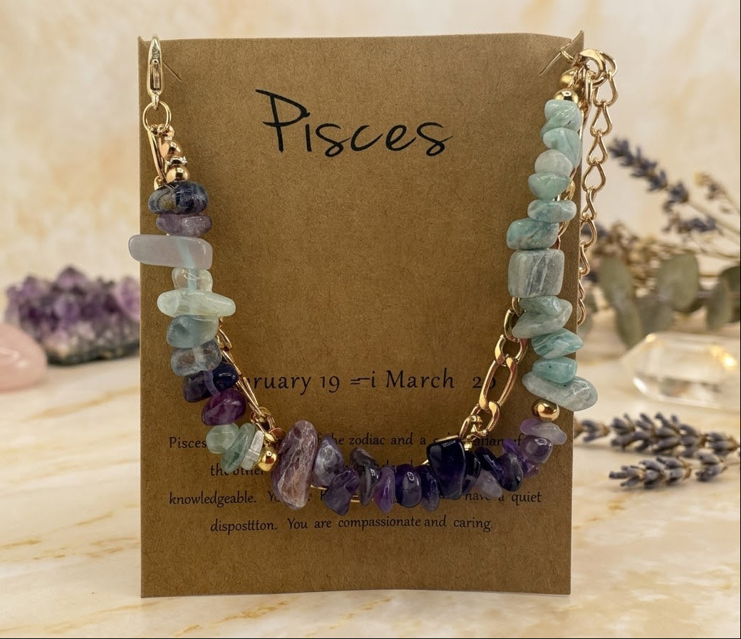 Pisces Zodiac Serenity Crystal Bracelet