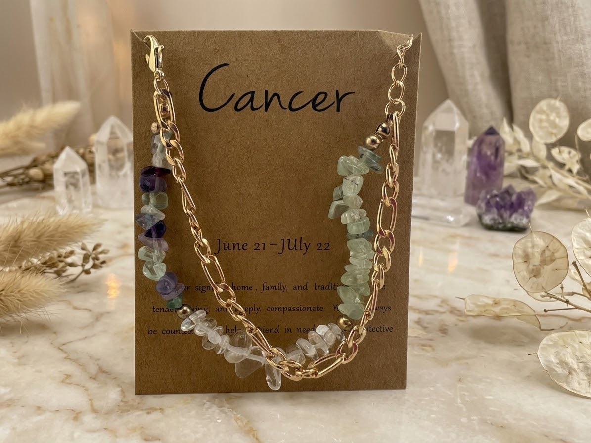 Cancer Zodiac Serenity Crystal Bracelet