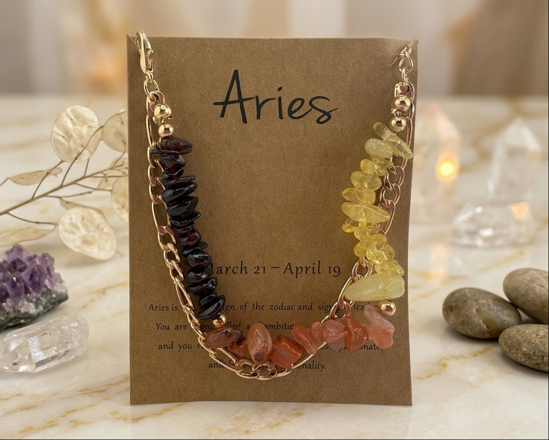 Aries Zodiac Vitality Crystal Bracelet