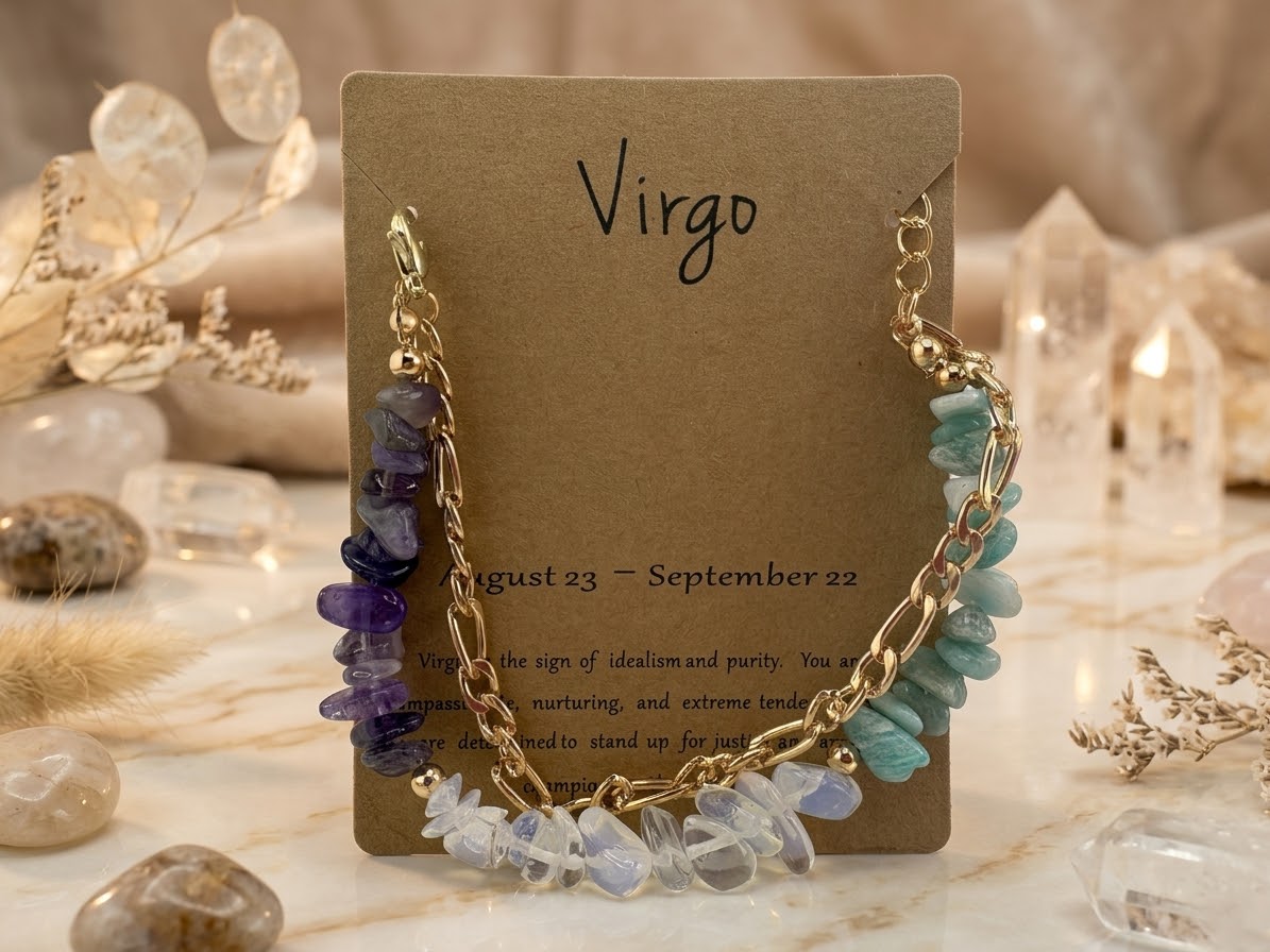 Virgo Zodiac Purity Crystal Bracelet