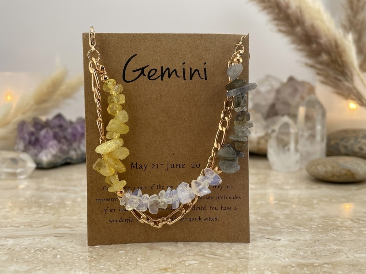 Gemini Zodiac Energy Crystal Bracelet