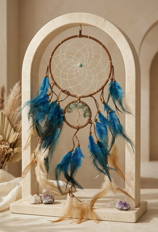 Green Aventurine Feather Dream Catcher