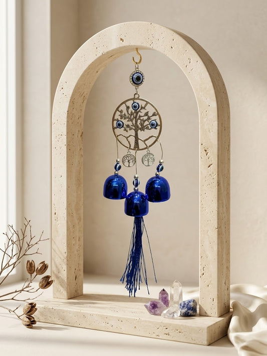 Royal Blue Evil Eye Tree of Life Dream Catcher